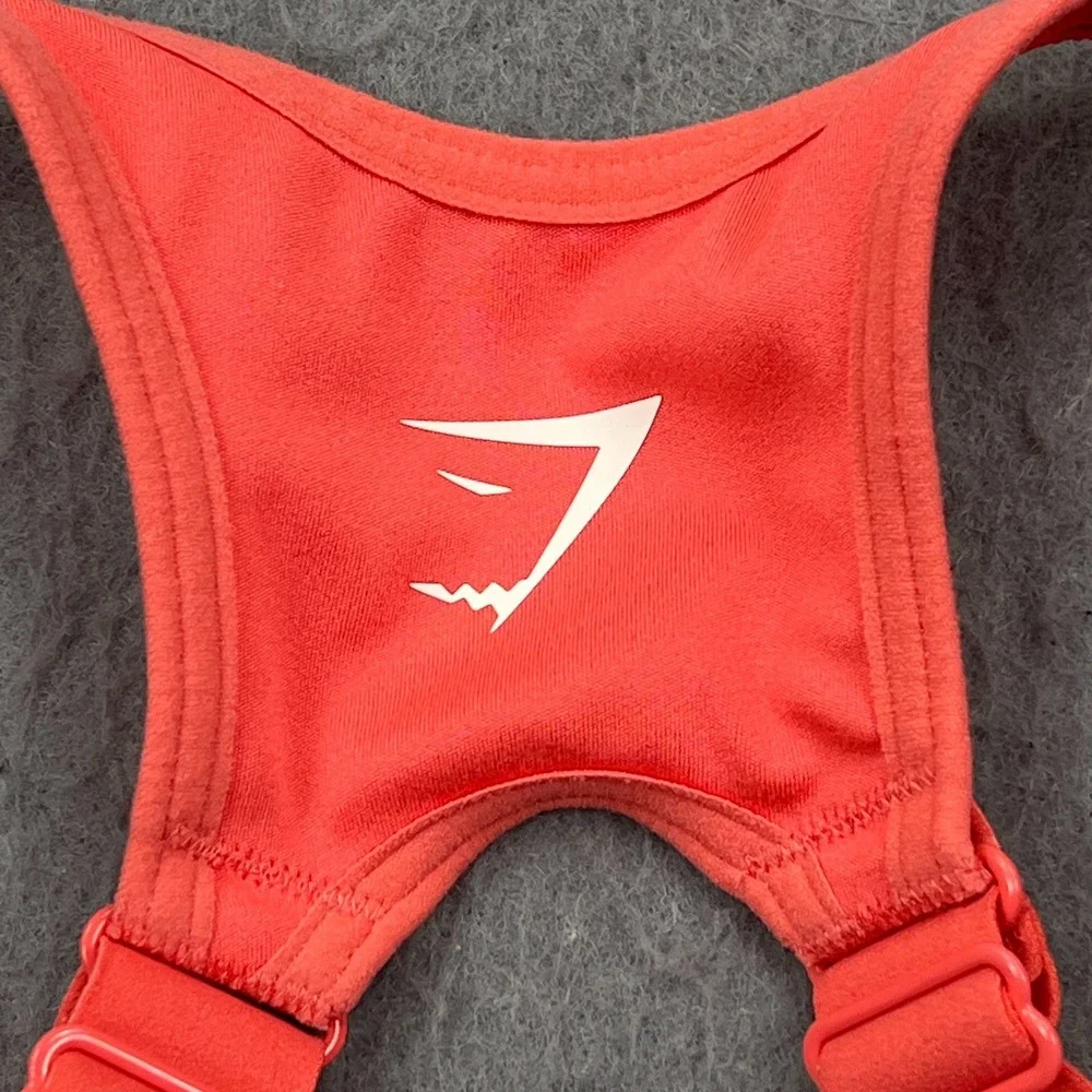 Gymshark Sport Bra Womens XS Coral High Support Open Back‎ Padded Adjustable
